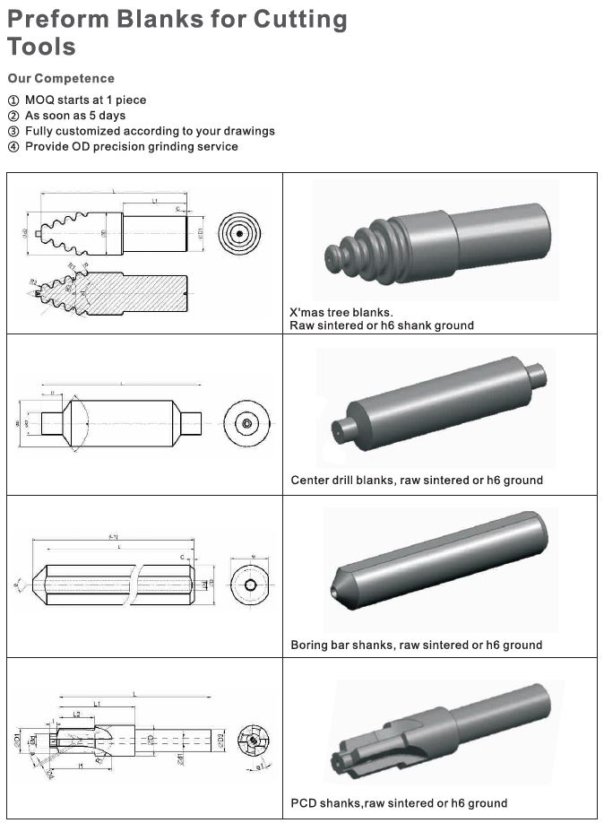 Preform Blanks For Cutting Tools